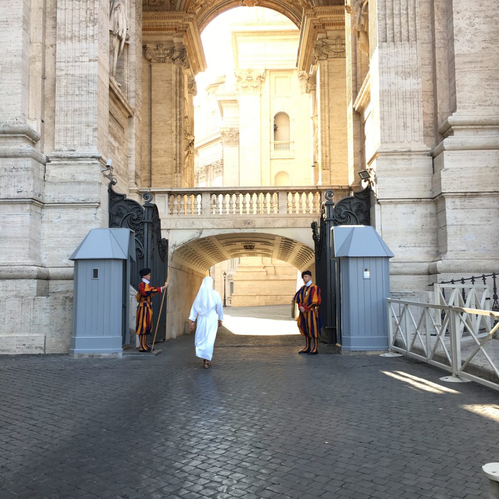 Swiss Guards and a Nun at Vatican City St. Peter's Basilica