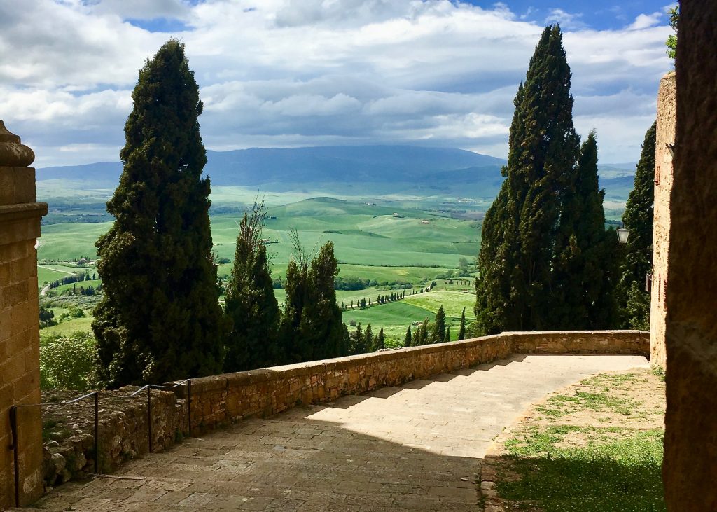 Day trip to Tuscany from Rome. A view of the Orcia Valley in Tuscany from Pienza.